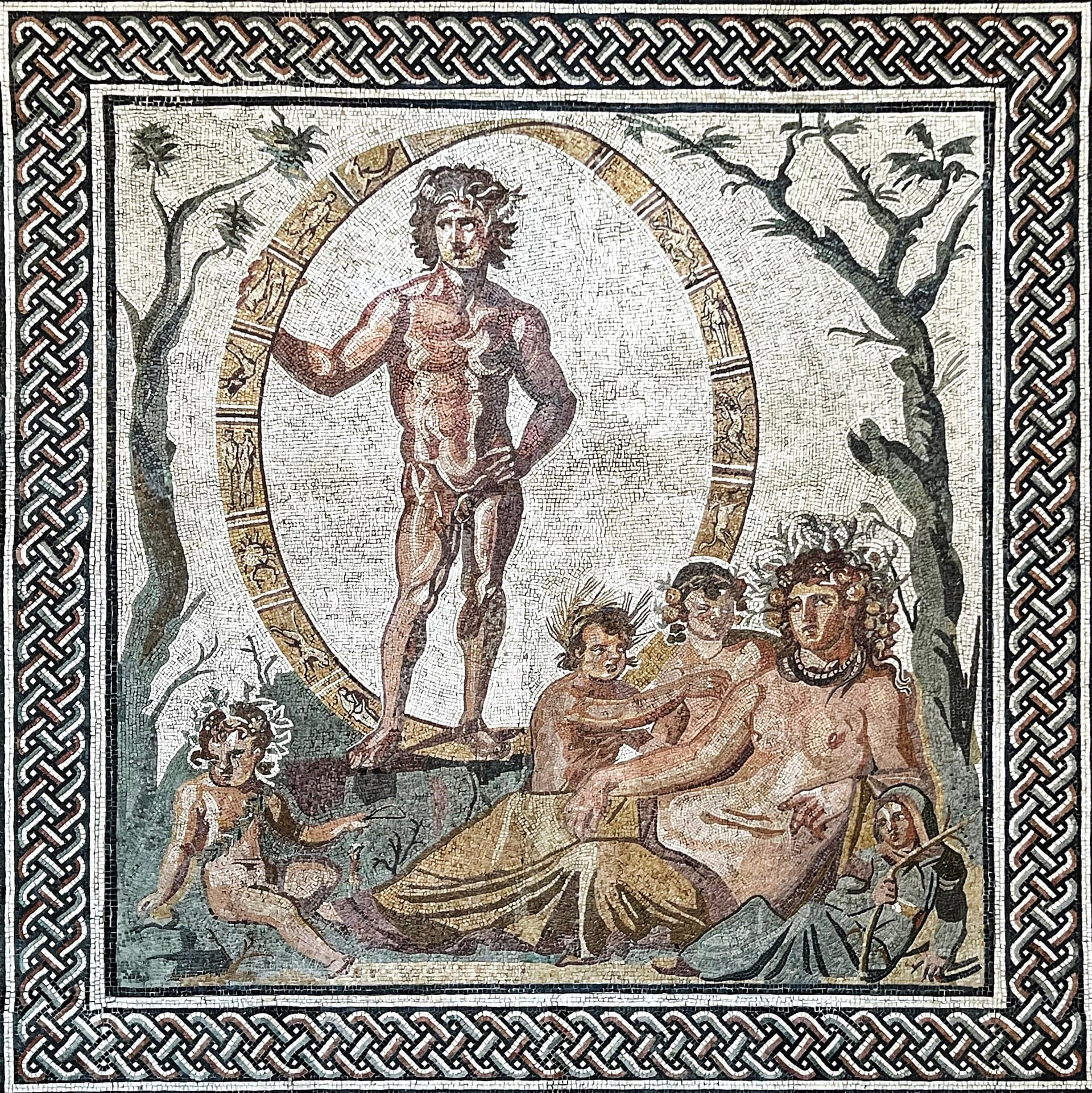 The figure of Tellus, the Roman earth goddess, from the Roman mosaic of the seasons found at Sentinum.