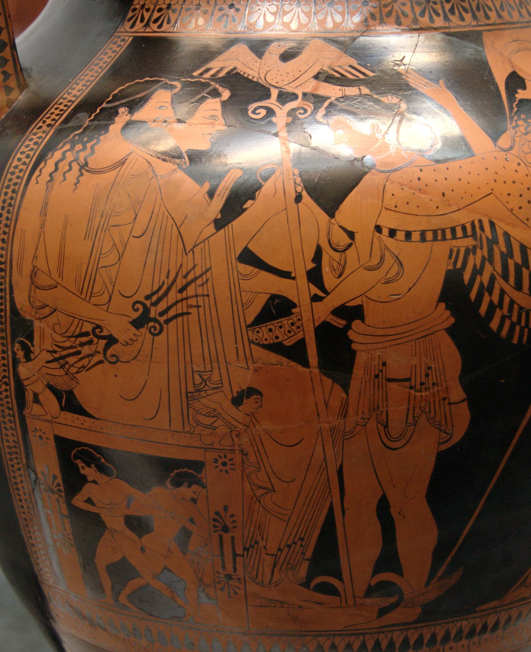 An Attic vase in Munich showing Iris with Zeus and Hera.