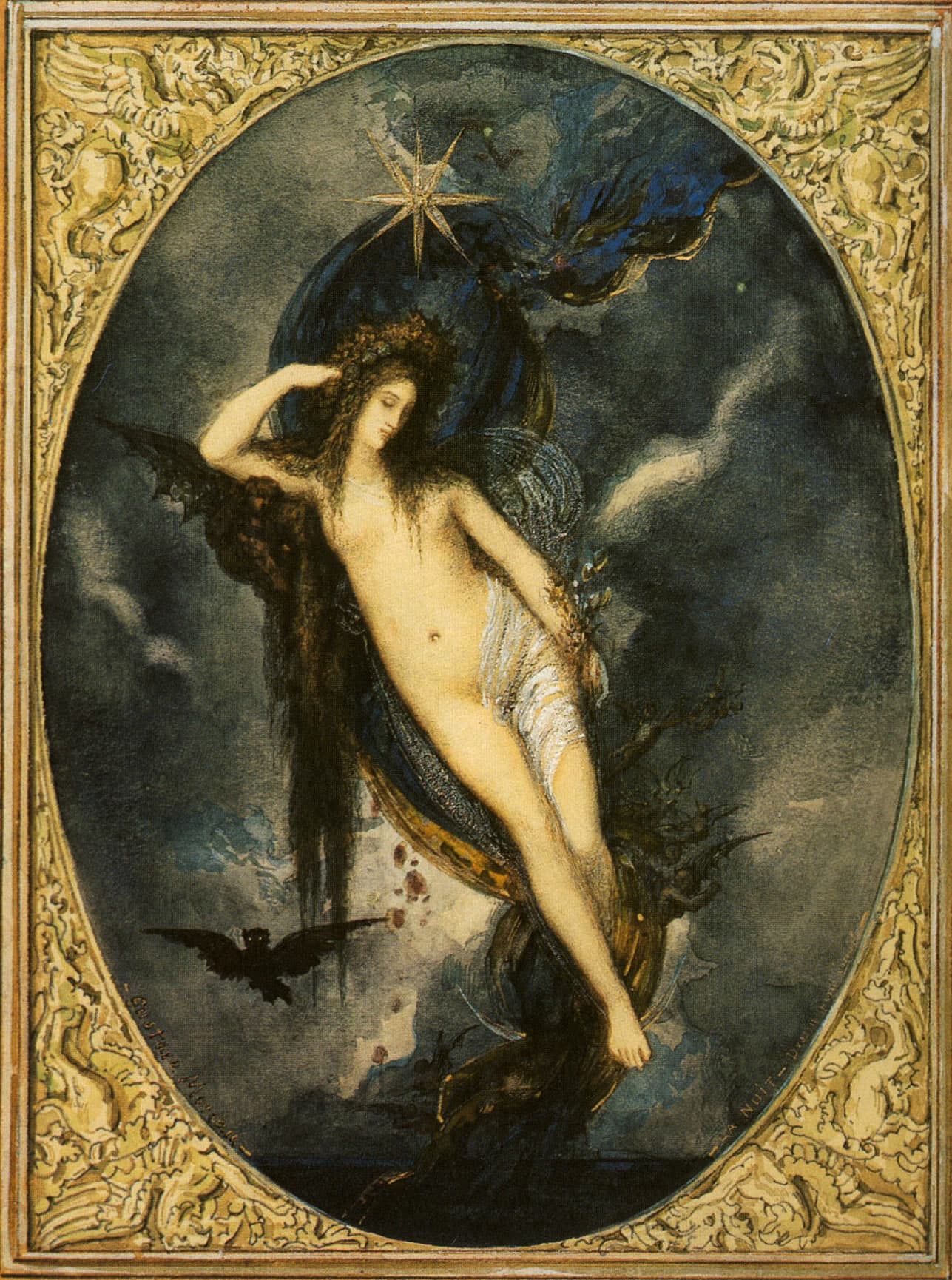 Gustave Moreau's 1880 painting of Nyx, the goddess of night.