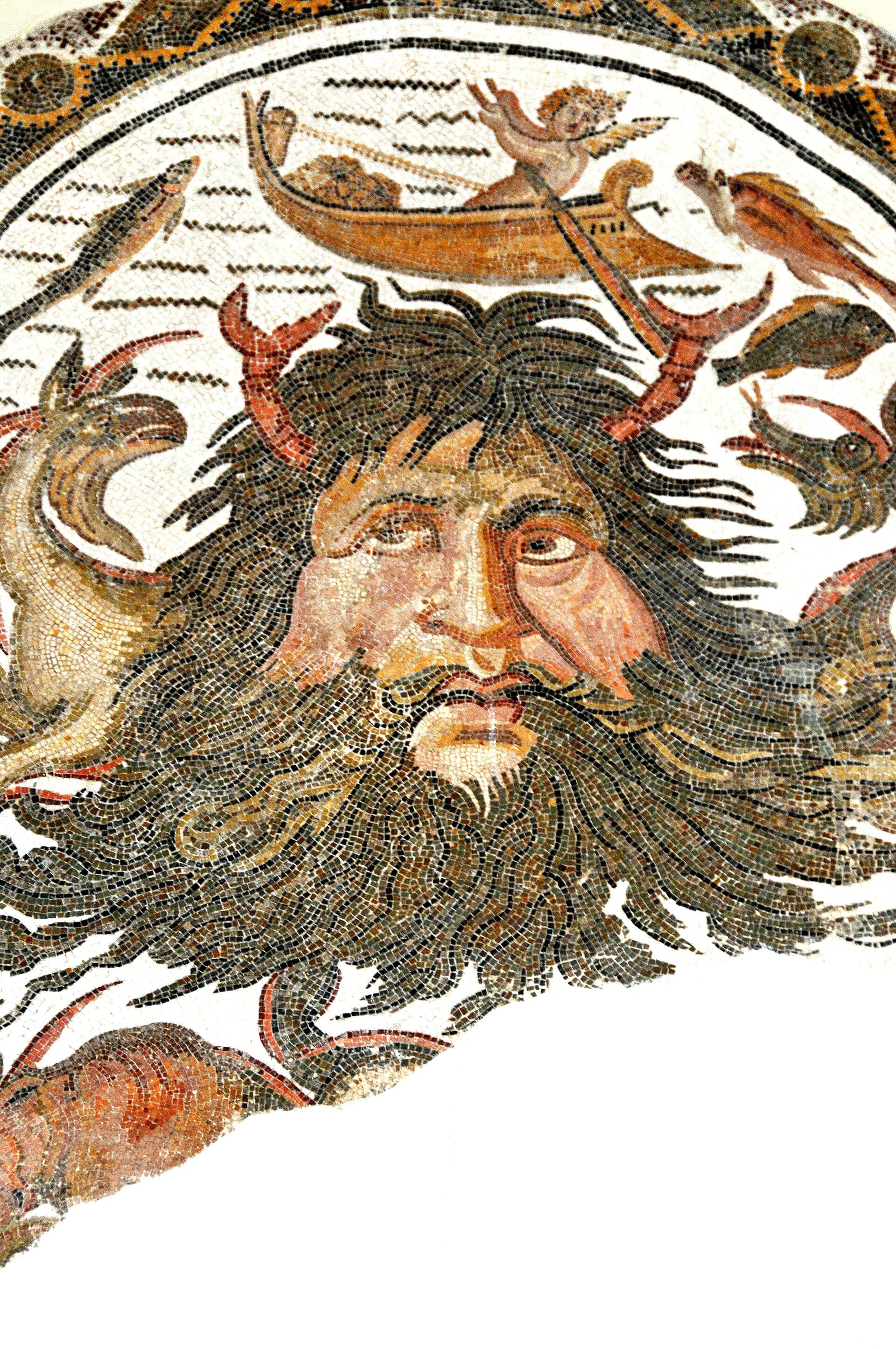The figure of Pontus from the Roman mosaic of Ocean found at Acholla.